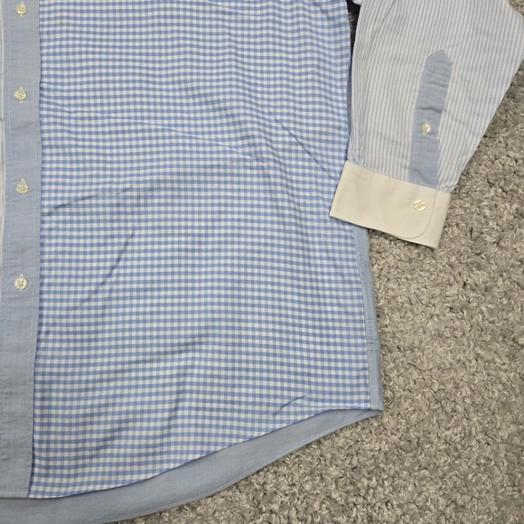Brooks Brothers Madison Shirt Mens XXL Blue Crazy Pattern Button Long Sleeve - Picture 3 of 9